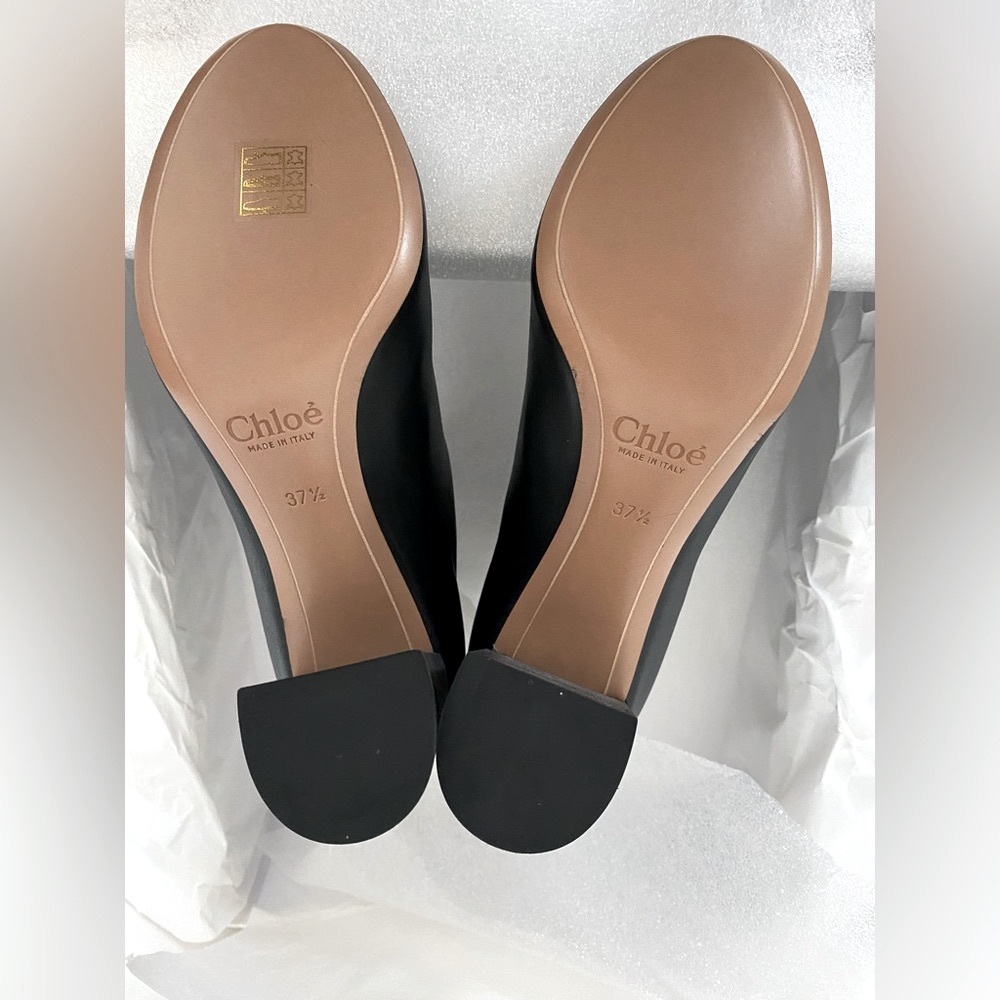 NIB CHLOE BLACK LEATHER CHELSEA STYLE ANKLE BOOTS SHOES BOOTIES SIZE 37.5 - Picture 8 of 10